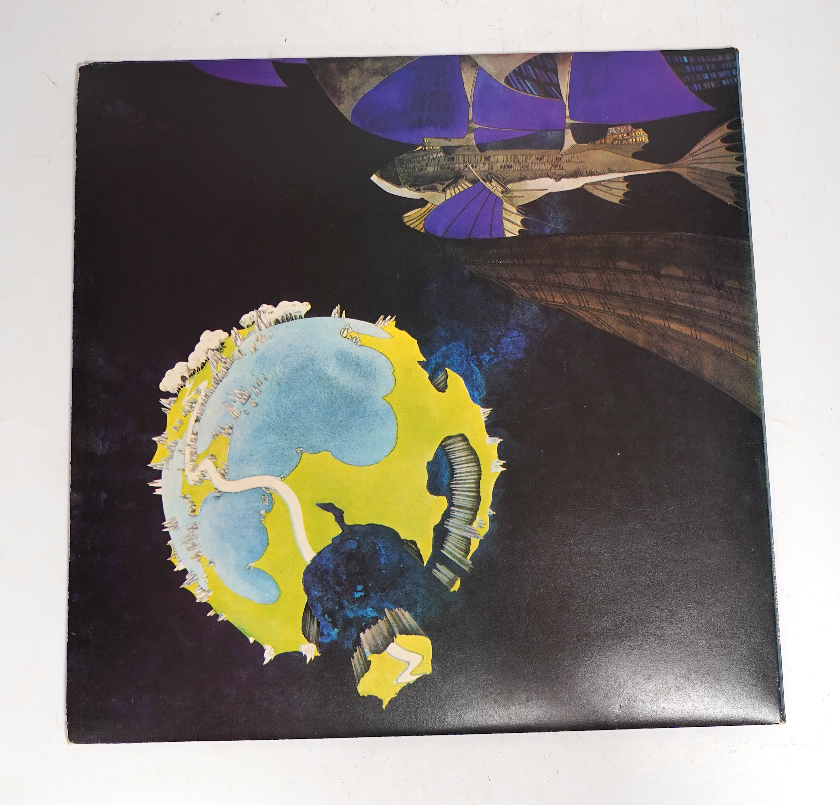 Yes; Fragile LP record album, on Atlantic red and plum 2401019, gratefold cover with inner booklet
